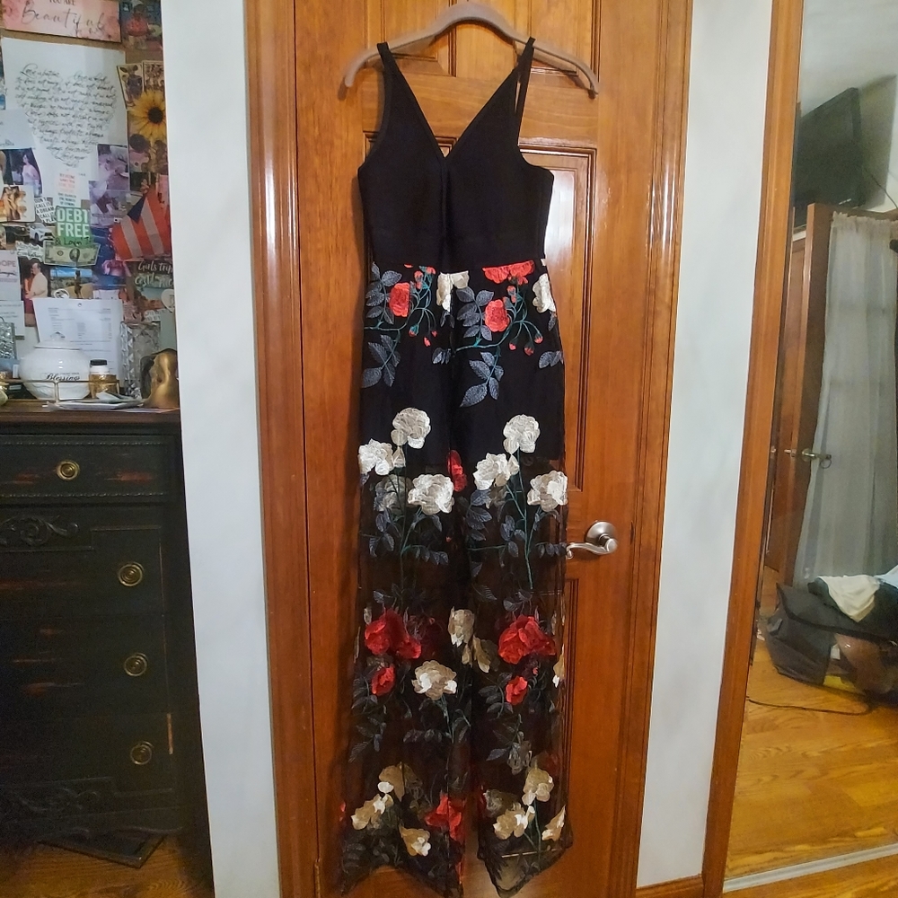 Bandage Romper with Sheer embroidery legs